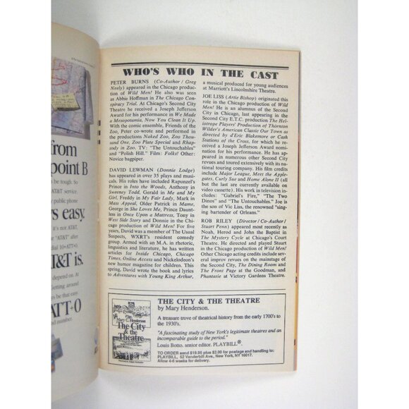 Wild Men Playbill Westside Theatre May 1993 David Lumen Peter Burns Joe Liss - Picture 6 of 7